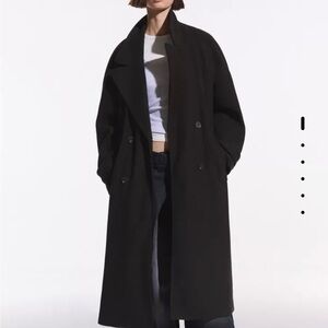 Bershka Black Trench Coat for Women